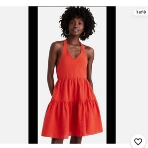 American Eagle Outfitters Orange Smocked Sundress